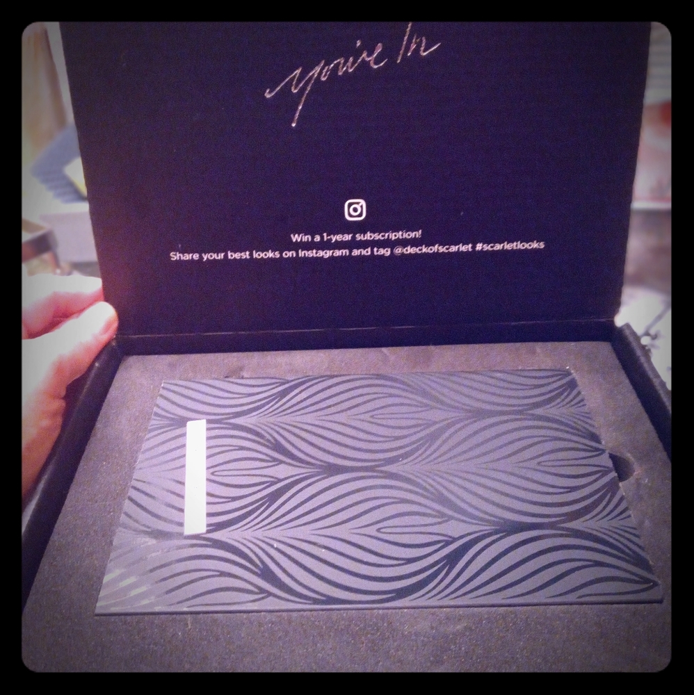 Deck of scarlet face palette and mascara